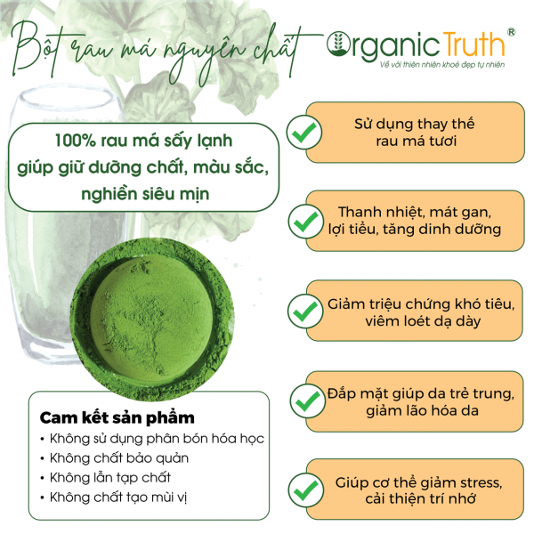 bột rau má organic